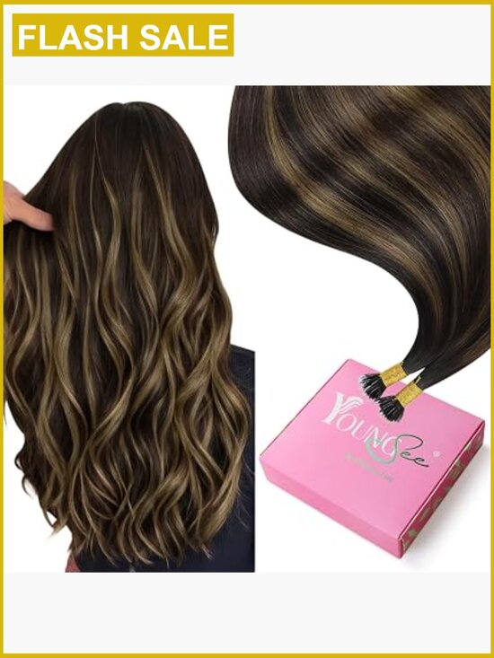 20in Nano Bead Hair Extensions Remy Human Hair 50 Strands 50g Invisible main image 5